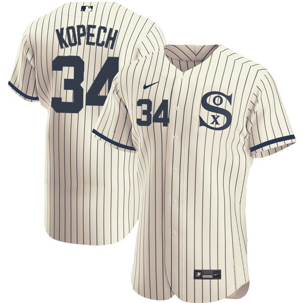 Men Chicago White Sox #34 Kopech Cream stripe Dream version Elite Nike 2021 MLB Jerseys